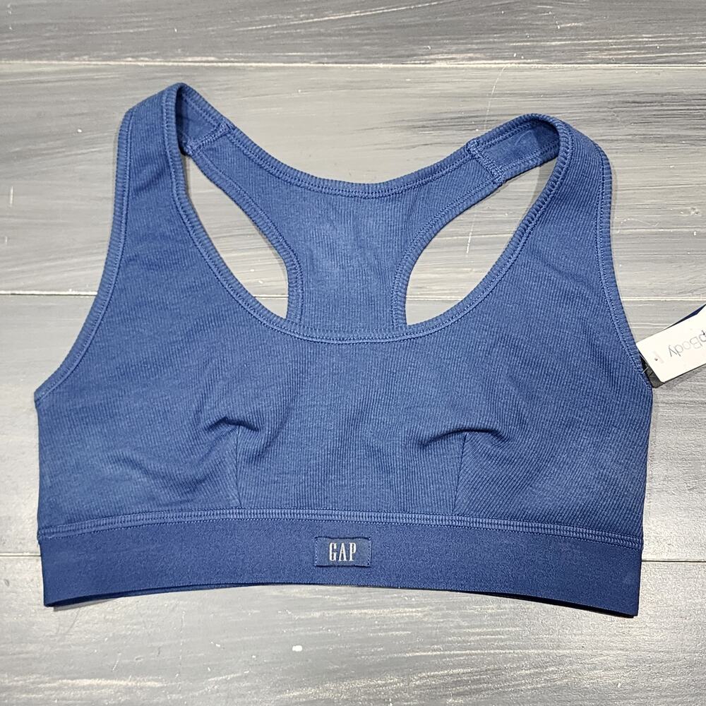 GapBody Ribbed Racerback‎ Bralette Blue Small Style #GPW01051
